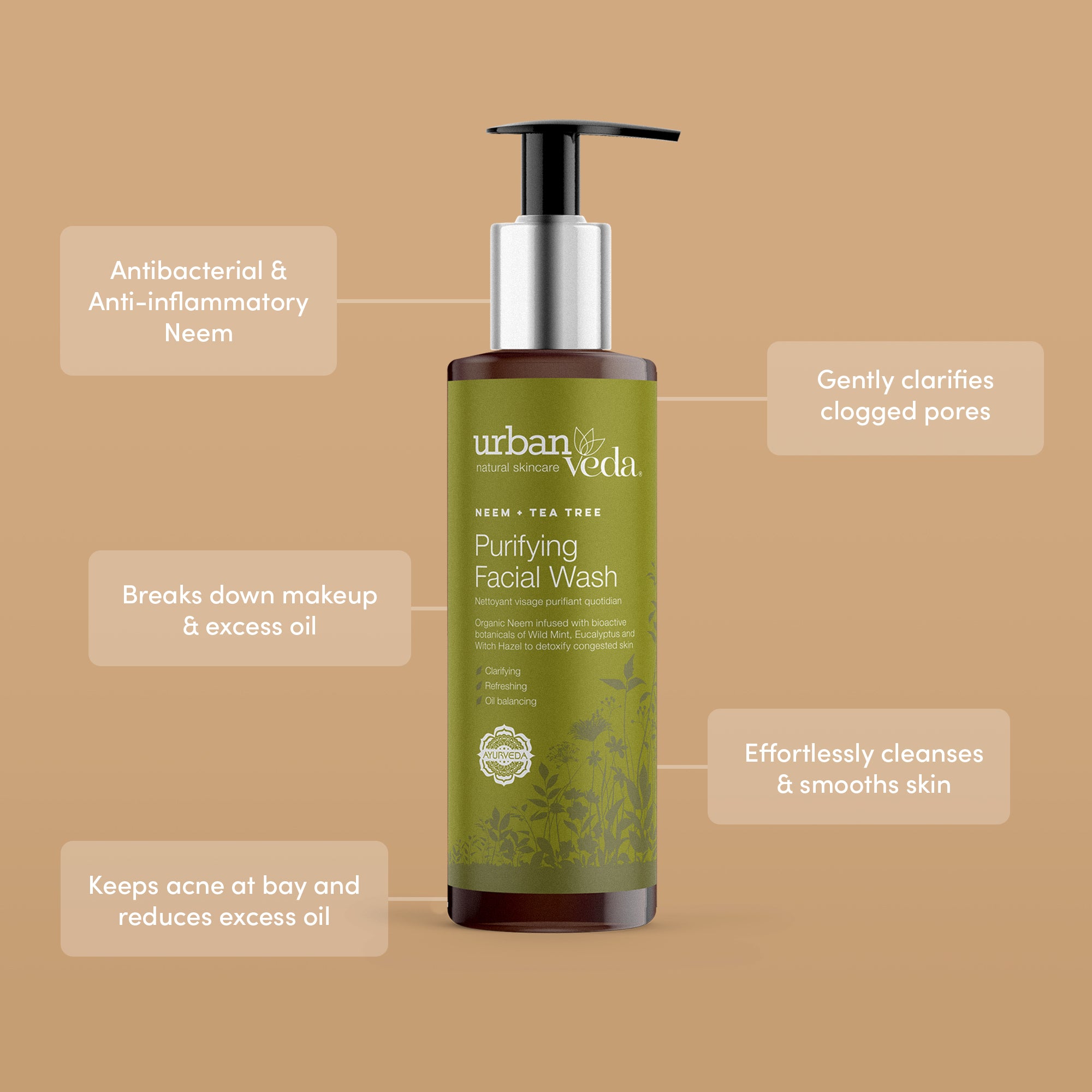 facial wash for Oily and pimple prone skin, showing the benefits - urban veda