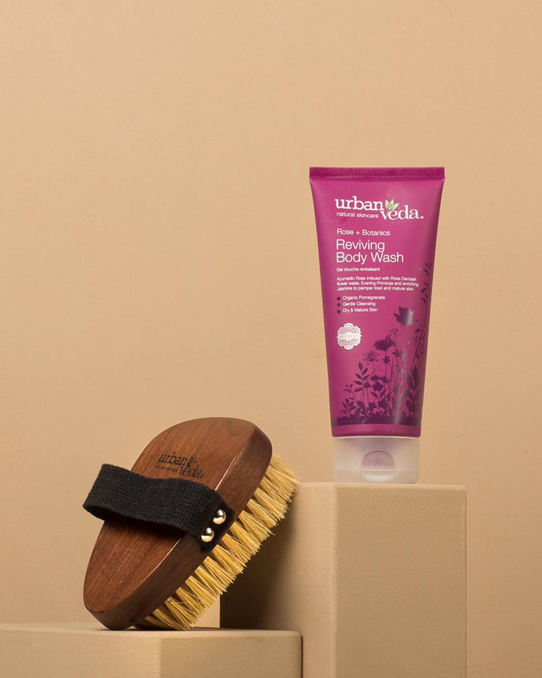 Reviving Massage Duo - Body brush, buy body brush, body wash, best body wash, best body wash for dry skin, exfoliating body wash, best moisturizing body wash, dry body brush, dry brush, shower brush, best dry brush, dry brushing skin, bath brush, body brush for shower