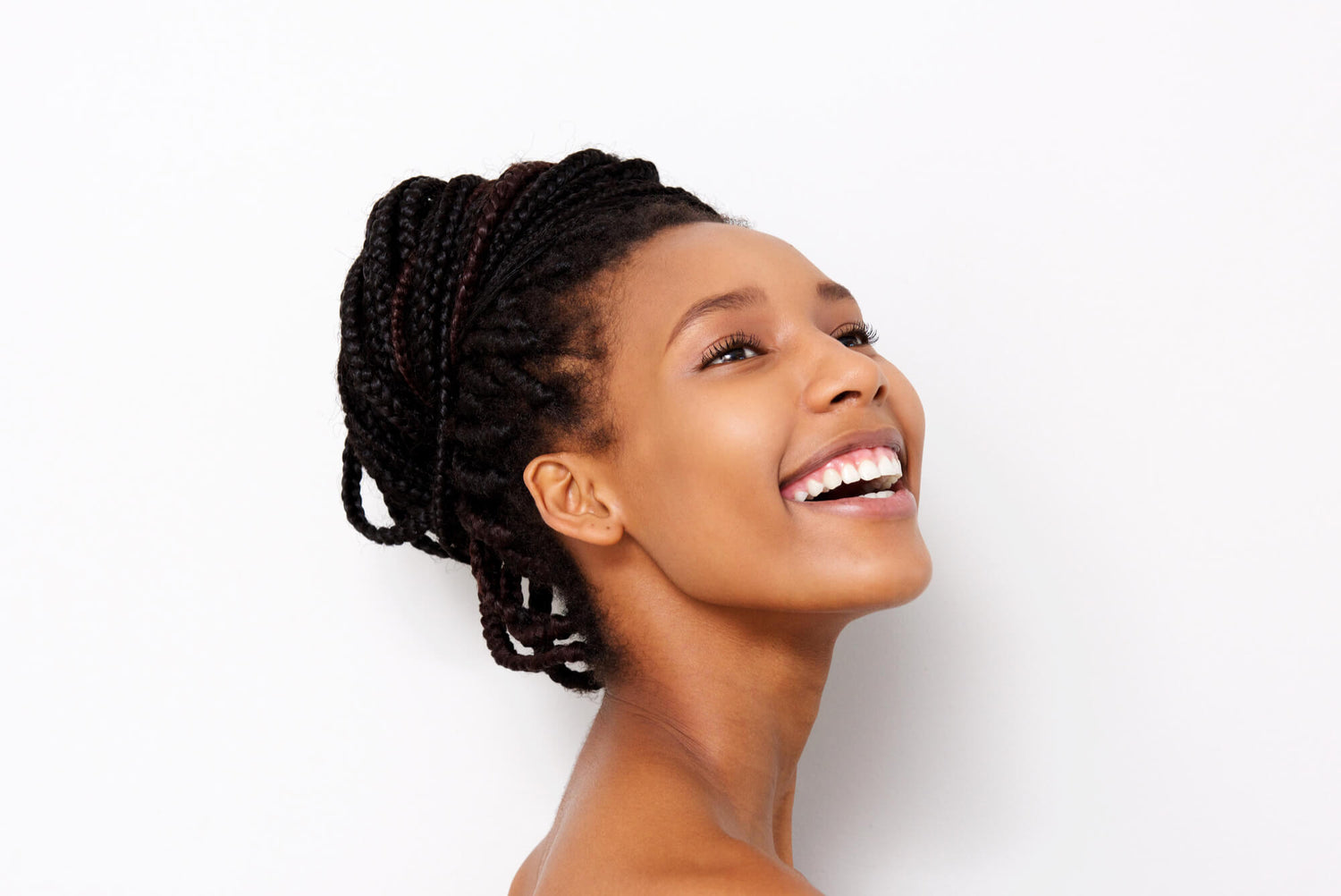 Gut skin connection- woman smiling with health skin