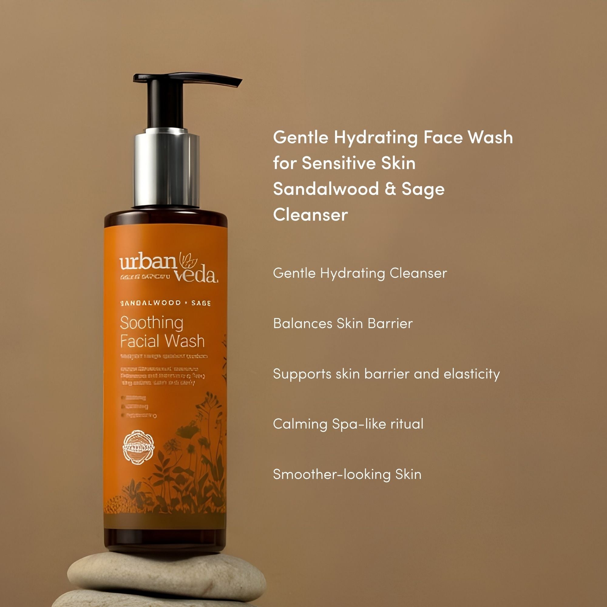 Hydrating face wash for sensitive skin to help reduce redness and support the skin barrier - Urban Veda