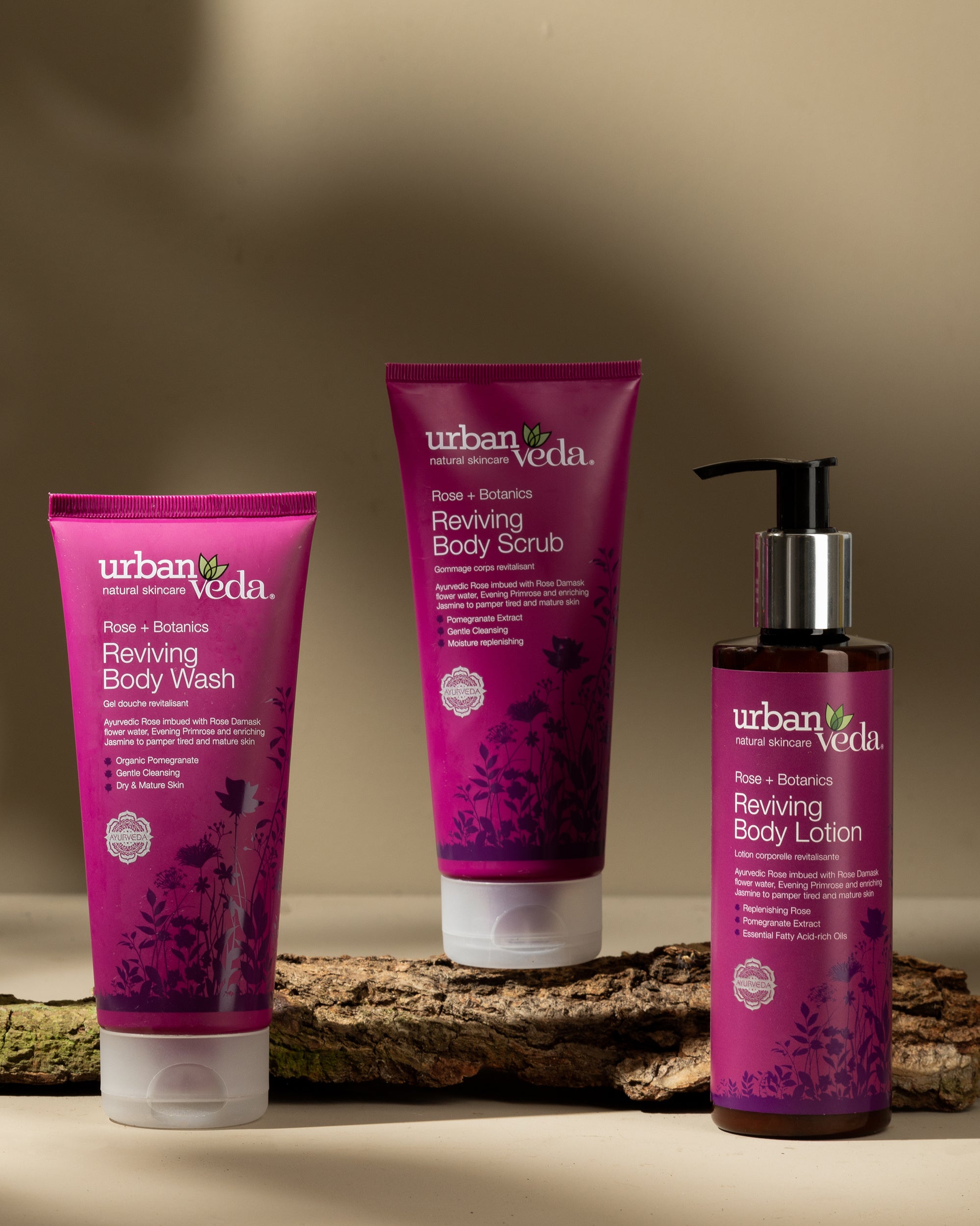 Reviving Ayurvedic Body Trio - Body lotion, body scrub, body wash, best body wash, natural body wash, best body scrub, best lotion for dry skin, lotion for dry skin